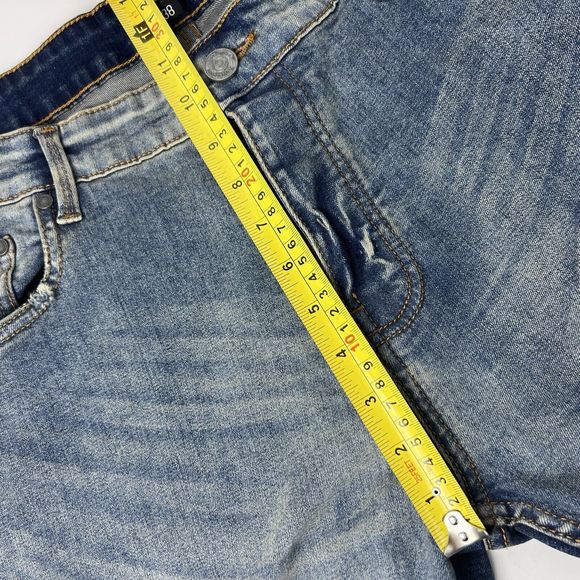 BooHooMan Stretch Skinny Jeans Men’s 38X29.5 Blue Vintage Wash NWT Button Fly - Picture 14 of 15